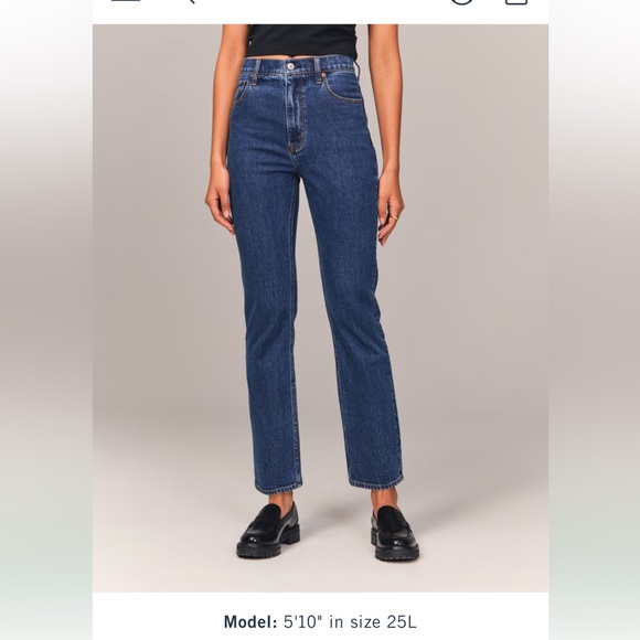 Abercrombie & Fitch Blue Ultra High Rise Straight Jeans - Picture 6 of 6